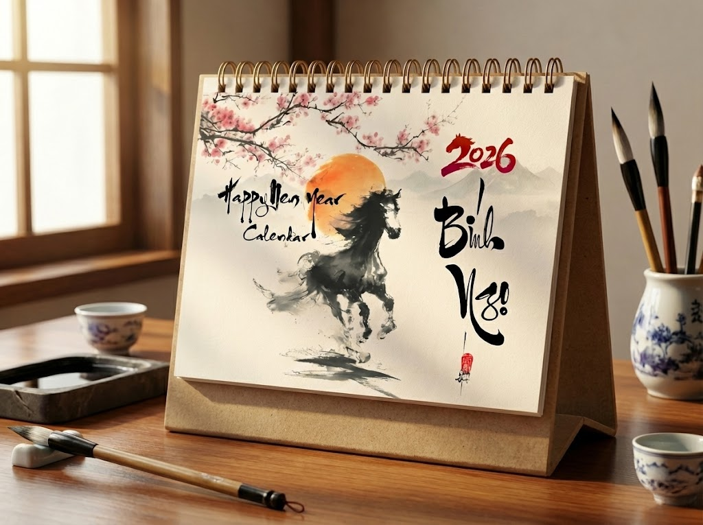 BỘ LỊCH THƯ PHÁP 2026 | MƯỢN NÉT MỰC XƯA - HỌA NÊN CỐT CÁCH