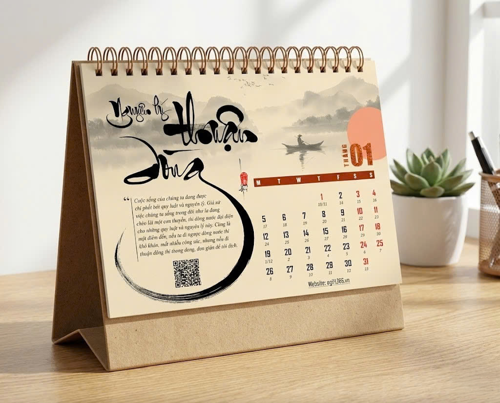 BỘ LỊCH THƯ PHÁP 2026 | MƯỢN NÉT MỰC XƯA - HỌA NÊN CỐT CÁCH