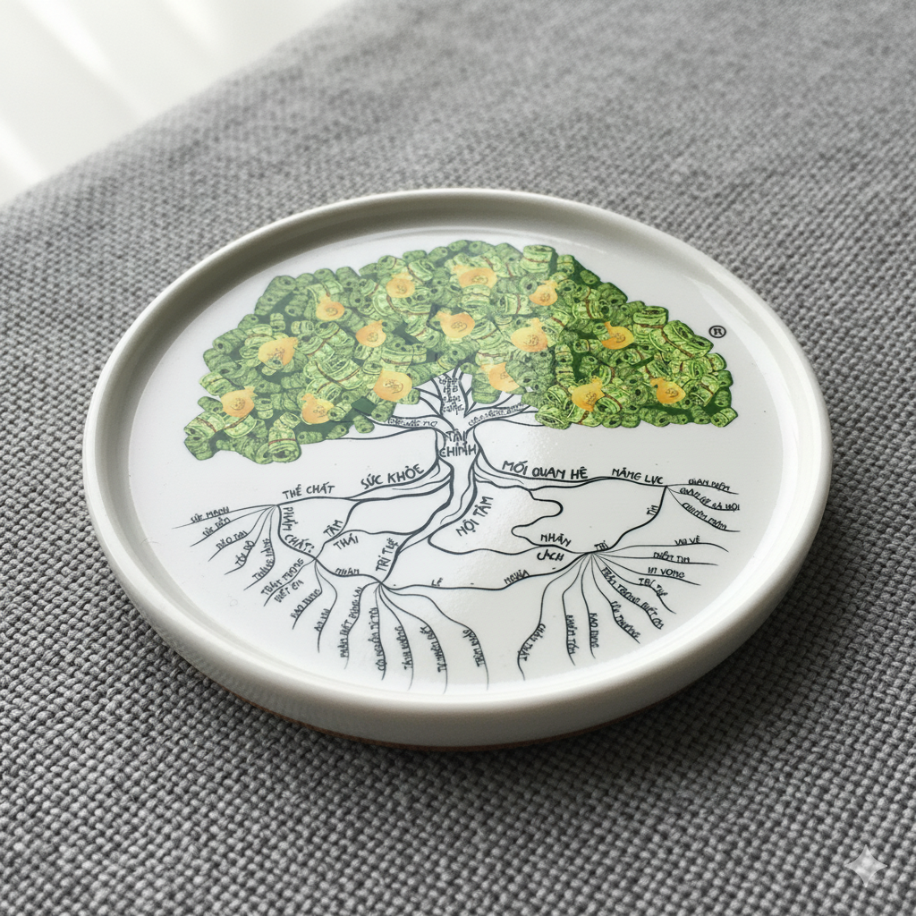 Đế lót cốc Cây của sự đủ đầy