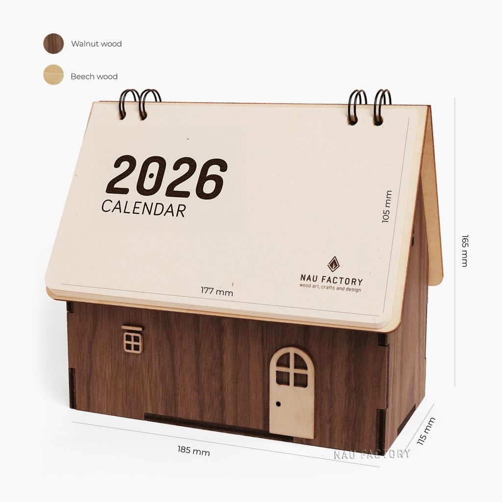 Lịch gỗ ngôi nhà 2026