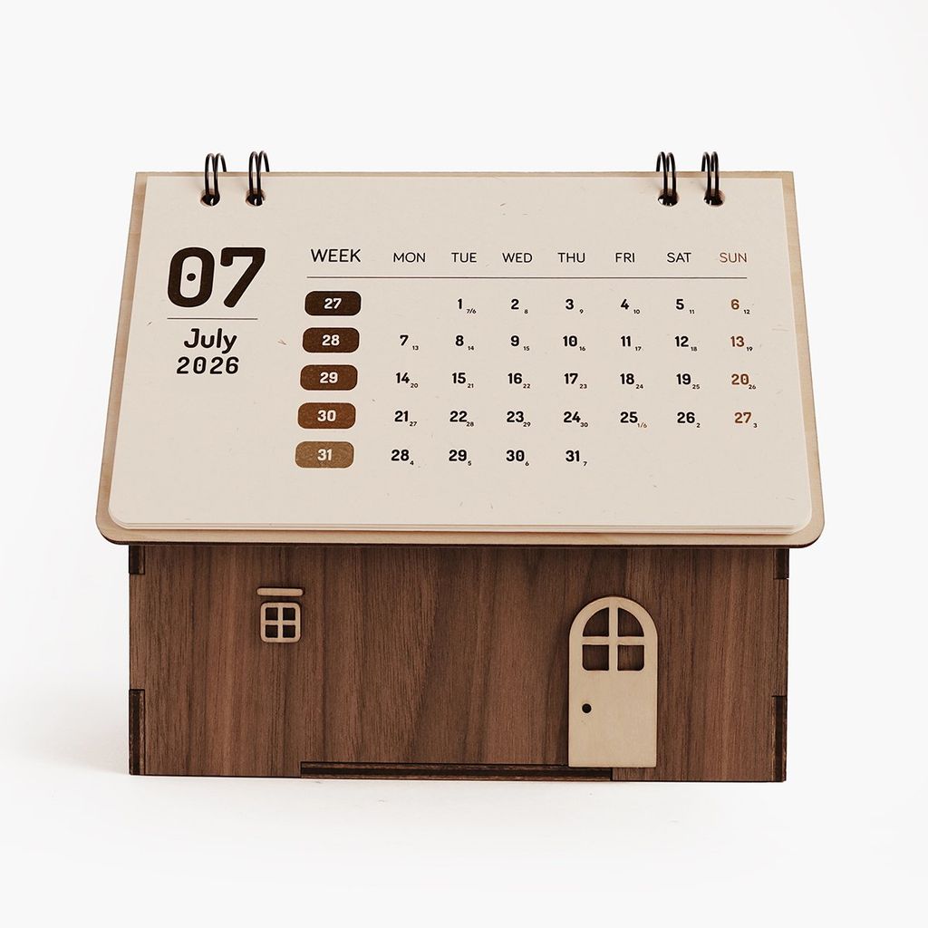 Lịch gỗ ngôi nhà 2026